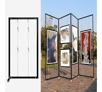 Expositor metálico Ajustable para exposiciones de Arte y señalización. Soporte para Carteles de 120 x 250 cm para Uso en Interiores y Exteriores. Ideal para Publicidad y exhibición de Obras