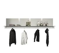 Expositor Metálico, Estantes Flotantes De Pared Con Barra Para Ropa, Expositor Para Colgar Prendas Para Boutiques Comerciales(80x28x30cm)