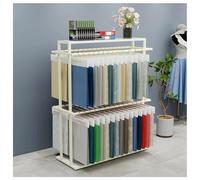 Expositor Metálico Independiente Para Muestras De Tela, Organizador De Cortinas Comerciales, Soporte De Doble Cara Para Alfombras, Edredones, Sábanas, Toallas Y Pañuelos De Seda(Blanco,150x45x150 cm)