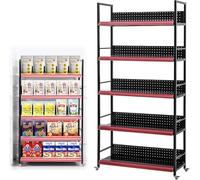 Expositor móvil multicapa con ruedas para aperitivos, bebidas, almacenamiento de medicamentos en supermercados y tiendas