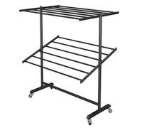 Expositor para bufandas Soporte de exhibición ajustable con ruedas Estante de almacenamiento multicapa para bufandas, telas, cinturones y ropa de cama(Black,80x55x152cm)