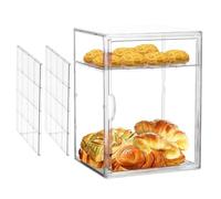 Expositor para pastelería grande recipiente transparente de acrílico | Panera angular para superficie de trabajo rincón despensa masa, pan, sándwich, tostadas, pan bagel, rollo de plátano y