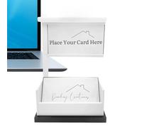 Expositor para tarjetas inmobiliarias - Soporte de madera para tarjetas de visita, el cartel vendido contiene tarjetas de 3,5 x 2 pulgadas para mesa de recepción, vitrina de marketing de agentes