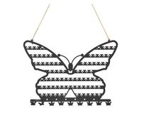 Expositor Pendientes Estante de pared for joyas con forma de mariposa, ideal for collares, pendientes y pulseras.(Black)