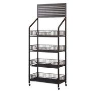 Expositor portátil con ruedas, ideal para organizar aperitivos, dulces, frutas y verduras en entornos minoristas