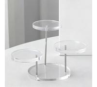 Expositor Redondo De Acrílico, Expositor De Varios Niveles, Para Figuras De Acción, Objetos De Colección, Piedras Preciosas, Cristales Y Rocas(3-compartment)