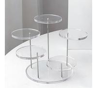 Expositor Redondo De Acrílico, Expositor De Varios Niveles, Para Figuras De Acción, Objetos De Colección, Piedras Preciosas, Cristales Y Rocas(5-compartment)