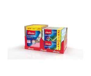 Expositor sobremesa, 15 x bayeta actifibre + 12 x estropajo fce