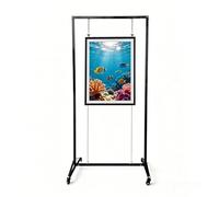 Expositores De Pie Con Ruedas,Panel Expositivo Artístico Modular,Soporte For Carteles,Caballete,Estante De Exhibición,Estructura en Aluminio para Galería para Galería,Estudio Evento(Black,60*160cm)