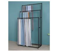 Expositores para muestras de Tela y chales, Perchero Moderno Independiente de 3 Niveles con Ruedas, Soporte metálico de pie para Bufandas, para Dormitorio, Tienda o Comercio minori