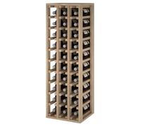 Expovinalia Botellero con Capacidad para 30 Botellas, Madera, Roble, 34x32x105 cm