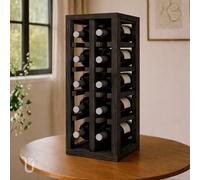 Expovinalia Botellero de Madera para 12 Botellas de Vino Diseño Vertical Mueble Tipo Wine Rack 65x24x32 cm Roble