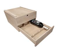 Expovinalia Botellero de Madera para 6 Botellas - Pino Macizo Color Roble Claro, YA MONTADO Listo para Usar - Vinoteca Mueble Soporte de Vino para Cocina, Salón y Bodega - 38 x 30 x 22 cm