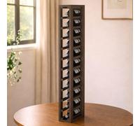 Expovinalia Botellero Vino de Madera Vertical para 10 Botellas - Mueble Botellero de Pino Tipo Wine Rack Estantería para Vino y Botellas Garrafeira 105x13x32 cm Roble Oscuro