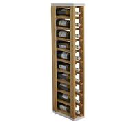 Expovinalia Botellero Vino de Madera Vertical para 10 Botellas - Mueble Botellero de Pino Tipo Wine Rack Estantería para Vino y Botellas Garrafeira 105x13x32 cm Roble-Blanco