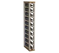 Expovinalia Botellero Vino de Madera Vertical para 10 Botellas - Mueble Botellero de Pino Tipo Wine Rack Estantería para Vino y Botellas Garrafeira 105x13x32 cm Blanco y Roble Claro