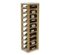 Expovinalia Botellero Vino de Madera Vertical para 20 Botellas - Mueble Botellero de Pino Tipo Wine Rack Estantería para Vino y Botellas Garrafeira 105x24x32 cm Roble Blanco