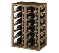Expovinalia Botellero Vino Vertical para 24 Botellas en Madera de Pino Macizo Mueble Tipo Wine Rack Garrafeira para Vineras 65 x 46 x 32 cm cm Roble Claro