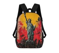 Expressionist Statue of Liberty - Bold Contemporary Art Reinterpretation Mochila Con Bolsillo Mochilas Impresas En 3D, Mochilas De Viaje, Mochilas Para Libros, Mochila Escolar Para Niños 17inch