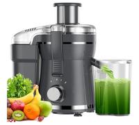 Exprimidor centrífugo de 500 W con 3 velocidades y boca de 3 pulgadas de ancho para frutas y verduras, exprimidor de alto rendimiento incluido cepillo para polvo para una fácil limpieza