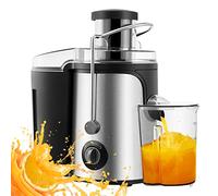 Exprimidor centrífugo, extractor de jugo eléctrico de acero inoxidable para frutas y verduras enteras, modo de velocidad dual fácil de limpiar,