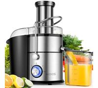 Exprimidor centrífugo KOIOS, extractor de zumo con gran boca de 7,6 cm, 304 de acero inoxidable, el mejor exprimidor 2019, alto rendimiento de zumo, fácil de limpiar y 100% sin BPA, 1200 W y potente,