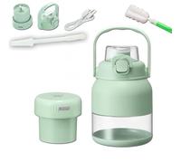 Exprimidor de cítricos eléctrico de 800 ml, ideal para preparar y mezclar alimentos congelados, multifuncional, inalámbrico, recargable, de gran capacidad, para viajes (Fruit Green)