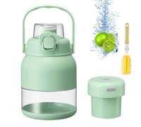 Exprimidor de CíTricos EléCtrico Sin Bpa 2025 de 17 Oz, con Cepillo de Paja Y Dos Tapas, Licuadora PortáTil, Multifuncional, de Gran Capacidad, Ideal Para Batidos, Batidos Y PreparacióN de Alimentos(S