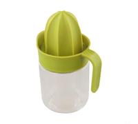 Exprimidor de cítricos para naranjas, limones, limas, estilo palanca manual, máquina de taza de jugo hecha de plástico y vidrio (verde)