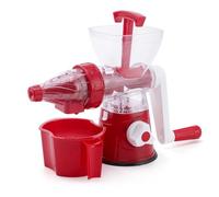 Exprimidor de frutas manual con manivela, base de succión, exprimidor portátil de prensa en frío con cuenco colador separado, máquina de jugo compacta no eléctrica para cítricos y jugo de frutas