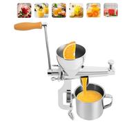 Exprimidor de frutas manual de acero inoxidable, extractor mecánico de manivela, cepillo de limpieza incluido, herramienta de jugo de cítricos, limón, naranja, bayas, accesorio de prensa de frutas