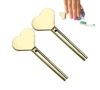 Exprimidor de llaves de pasta de dientes - 2 rodillos de tubo exprimidor de pasta de dientes | Llave de exprimidor de tubo de metal, escurridor de enrollador de metal de acero inoxidable, rodillo prot