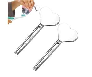Exprimidor de llaves de pasta de dientes - 2 rodillos de tubo exprimidor de pasta de dientes - Llave de exprimidor de tubo de metal, escurridor de enrollador de metal de acero inoxidable, rodillo prot