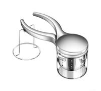 Exprimidor de mano con función giratoria para granada, limón y cítricos, diseño de acero inoxidable con soporte estable para un rendimiento eficiente del jugo