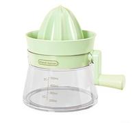 Exprimidor de mano con manivela accionada por engranajes para una extracción fiable de jugo de cítricos de naranjas, limones, pomelos e incluye dos soluciones de colador (verde)