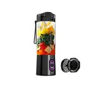 Exprimidor de máquinas exprimidoras portátil HD-11, botella de jugo de 6 cuchillas de 700 ml, licuadora personal recargable por USB de 360 W para batidos y batidos, sin BPA, automática y pulsada