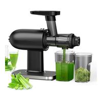 Exprimidor de masticación lenta, exprimidor de prensa fría para verduras y frutas, motor silencioso, función antiobstrucción, fácil de limpiar con cepillo