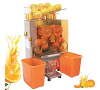 Exprimidor de naranja comercial, extractor de jugo automático de alta velocidad con filtro extraíble, exprimidor eficiente para procesamiento a granel, 2 cubos de pelar incluidos