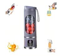 Exprimidor de pantalla digital, pantalla LED inteligente, mezclador multimodo recargable por USB, botella de jugo portátil, fácil de operar y fácil de limpiar, para madres, entusiastas del fitness y