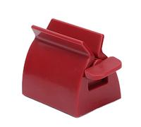 Exprimidor de pasta de dientes manual de plástico ABS con clip, exprimidor automático de tubos de pasta de dientes para casa, baño, color blanco (rojo)