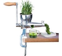 Exprimidor de pasto de trigo de acero inoxidable, prensa manual con filtro de malla y ventosa para una separación eficiente del jugo, ideal para pasto de trigo, verduras y frutas.