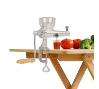 Exprimidor de pasto de trigo, manual de prensa de bayas de acero inoxidable | Exprimidor de hierba de trigo para frutas y verduras, con manivela y cepillos de limpieza, prensa de frutas pequeña