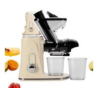 Exprimidor de prensa en frío con separación de residuos, extractor de jugo de masticación lenta, 90% de rendimiento de jugo, funcionamiento silencioso, fácil de limpiar, compacto para uso doméstico