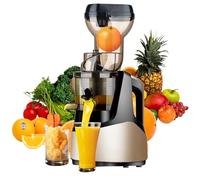Exprimidor de prensa en frío, extractor de masticación lenta, motor de 200 W, canal grande para productos enteros, fácil de limpiar, jugo saludable