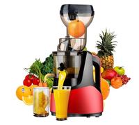 Exprimidor de prensa en frío, máquina exprimidora de masticación lenta con gran canal de alimentación para verduras y frutas enteras, fácil de limpiar, extracción de jugo saludable