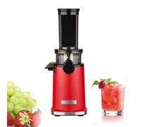 Exprimidor de prensa en frío, potente exprimidor lento de 200 vatios, 90% de rendimiento de jugo Alto rendimiento de jugo Inicio con un solo botón Fácil de limpiar para limón, lima, pomelo, naran RED