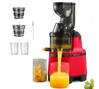 Exprimidor de prensa fría para frutas y verduras, canal de alimentación de 70 mm, incluye filtros de jugo y helado, fácil de limpiar, perfecto para jugos saludables y golosinas congeladas