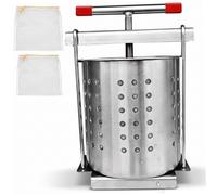 Exprimidor de verduras, prensa de queso para hacer queso - Prensa manual de frutas y miel de acero inoxidable de 2, 5 l con filtros dobles.