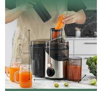 Exprimidor de Verduras y Frutas, Máquina de Expresión de 800W de Acero Inoxidable Niveles de Velocidad, Bocina de Alimentación de Ancha de 65Mm, Exprimidor Centrífugo, Fácil de Limpiar, 400W