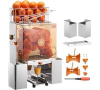 Exprimidor eléctrico automático de naranjas, prensa de cítricos de acero inoxidable de alto rendimiento para una extracción rápida y eficiente, ideal para uso comercial